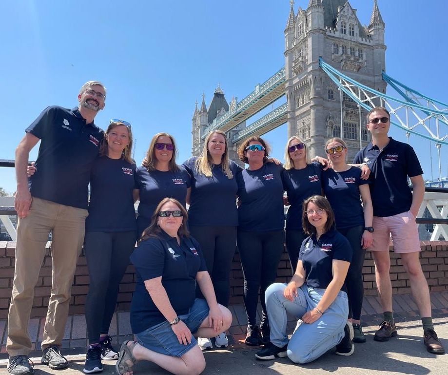University of Portsmouth scientists with rowers from Team Ithaca